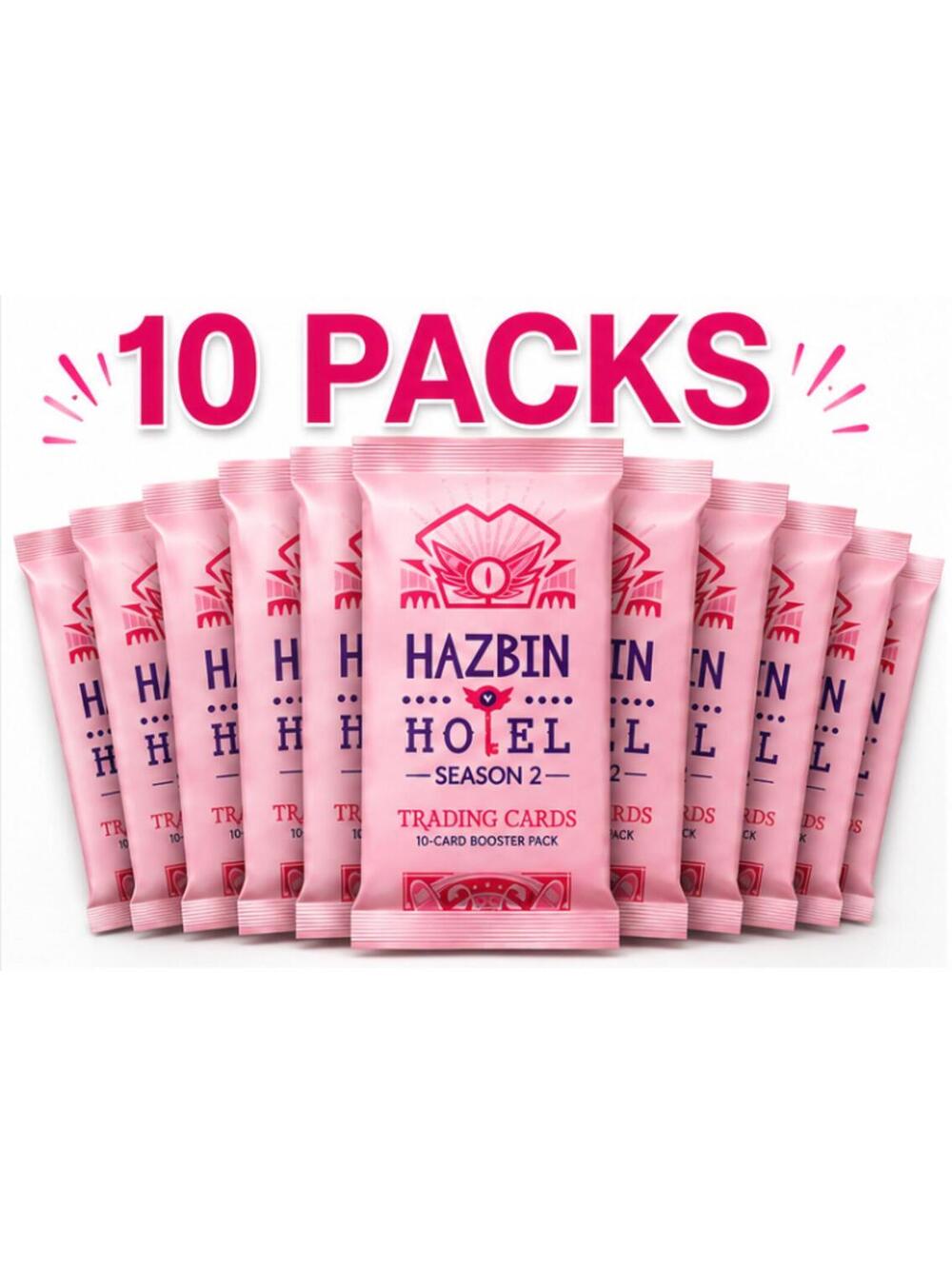 LOT OF 10 Hazbin Hotel Season 2 2nd Edition Booster Packs A24 Cards IN HAND New